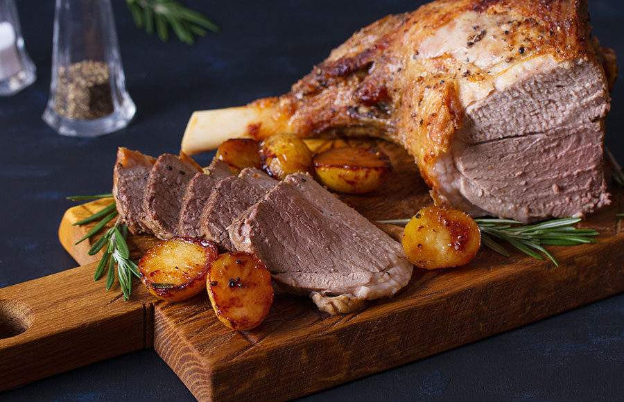 Barbequed Marinated Lamb Leg